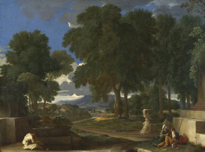 Landscape with a Man Washing his Feet at a Fountain, 1648 by Nicolas Poussin